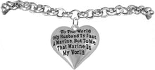 Marine Wife, My Husband is My World, Bracelet, Hypoallergenic, Safe- Nickel, Lead and Cadmium Free