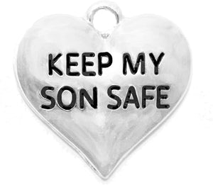 Keep My Son Safe Charm, Hyperallergenic, Safe-Nickel, Lead, and Cadmium Free