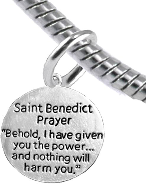 Saint Benedict Protective Charm, and Prayer, Protect Me from Harm, from Evil, from The Devil Adjustable. Bracelet Nickle, Lead Cadmium Free