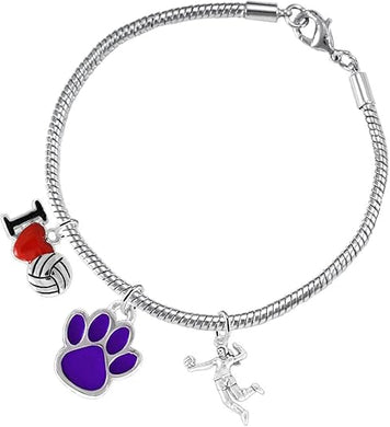 Purple Paw Volleyball, Adjustable, Safe-Hypoallergenic, Nickel, Lead Free