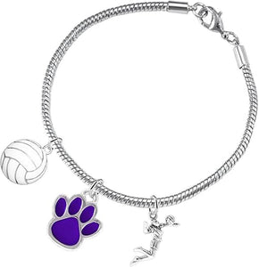Purple Paw Volleyball, Adjustable, Safe-Hypoallergenic, Nickel, Lead Free