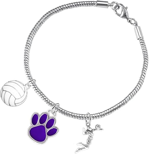 Purple Paw Volleyball, Adjustable, Safe-Hypoallergenic, Nickel, Lead Free
