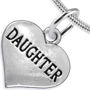Daughter Heart Charm Necklace Hypoallergenic, Adjustable, Safe, Nickel, Lead & Cadmium Free!