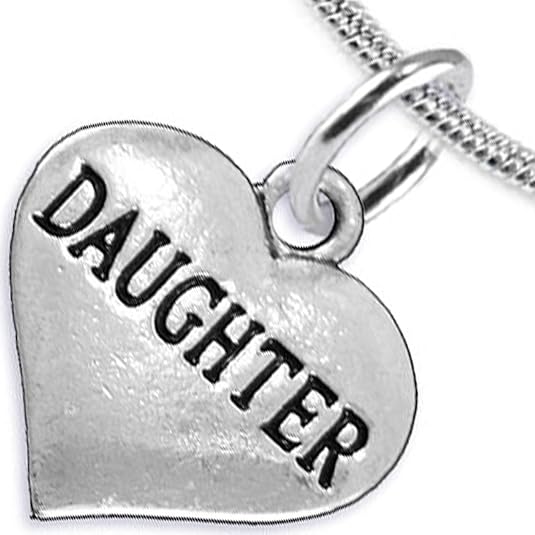 Daughter Heart Charm Necklace Hypoallergenic, Adjustable, Safe, Nickel, Lead & Cadmium Free!