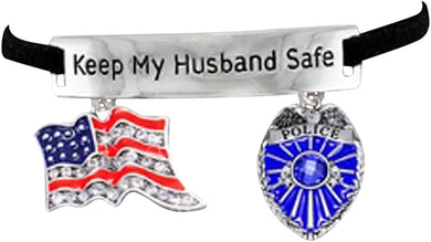 Policeman Keep My Husband Safe Policeman's Wife Hypoallergenic Adjustable Bracelet. Nickle, Lead Free