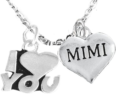 Mimi I Love You Adjustable Curb Chain Necklace, Hypoallergenic, Safe-Nickel, Lead, Cadmium Free