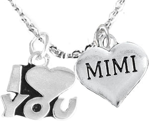 Mimi I Love You Adjustable Curb Chain Necklace, Hypoallergenic, Safe-Nickel, Lead, Cadmium Free