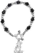 Navy, I Love My Sailor, Black Crystal Bracelet Hypoallergenic, Safe-Nickel, Lead, Cadmium Free