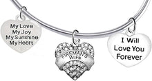 Firefighter Wife, My Love, My Joy, My Sunshine, I Will Love You Forever Bracelet, Hypoallergenic, Safe-Nickel, Lead, Free