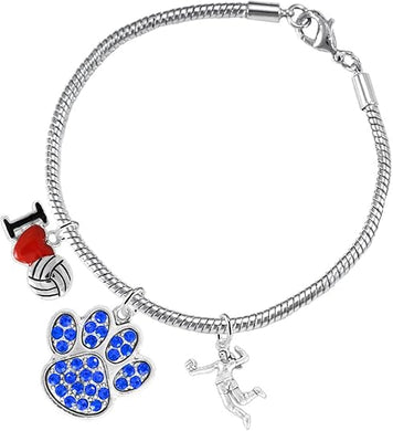 Blue Crystal Paw Volleyball, Adjustable, Safe-Hypoallergenic, Nickel, Lead and Cadmium Free