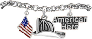 Firefighter's American Hero Adjustable Bracelet, Safe-Nickel, Lead & Cadmium Free!