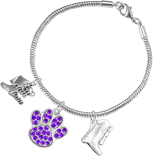The, Drill Team Jewelry Purple Crystal Paw Hypoallergenic Adjustable, Safe-Nickel, Lead Free