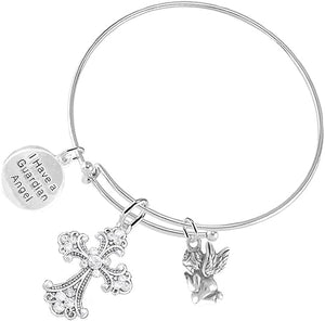 Christian 3 Charm Adjustable Bracelet Hypoallergenic, Safe-Nickel, Lead, Free