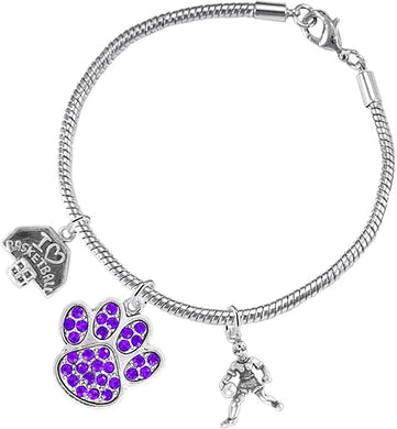 Purple Paw Crystal Basketball Jewelry, Adjustable, Safe-Hypoallergenic, Nickel, Lead Free