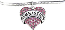 Gymnastic Genuine Pink Crystal Heart Charm Bracelet Hypoallergenic, Safe-Nickel, Lead & Cadmium Free!