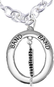 Band Flute Player Hypoallergenic Adjustable Necklace, Safe-Nickel, Lead Free