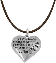Marine Wife, My Husband is My World, Necklace, Hypoallergenic, Safe- Nickel, Lead and Cadmium Free
