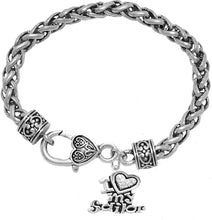 Navy, I Love My Sailor, Crystal Heart, Bracelet, Hypoallergenic, Safe-Nickel, Lead, Free