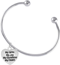 Message Jewelry, My Wife, My Joy, My Sunshine, My Heart, Adjustable Bracelet, Hypoallergenic, Safe-Nickel, Lead, Free