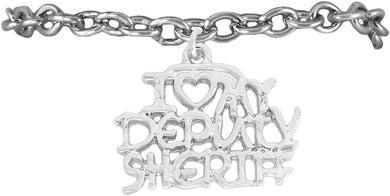 Deputy Sheriff I Love My Deputy Sheriff Hypoallergenic Adjustable Bracelet Nickle, Lead Free
