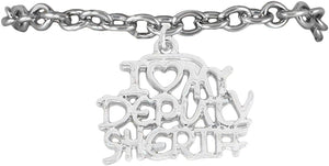 Deputy Sheriff I Love My Deputy Sheriff Hypoallergenic Adjustable Bracelet Nickle, Lead Free