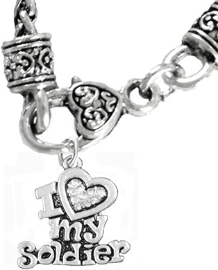 Army, I Love My Soldier, Necklace Hypoallergenic, Safe-Nickel, Lead, Cadmium Free