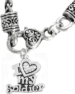 Army, I Love My Soldier, Necklace Hypoallergenic, Safe-Nickel, Lead, Cadmium Free