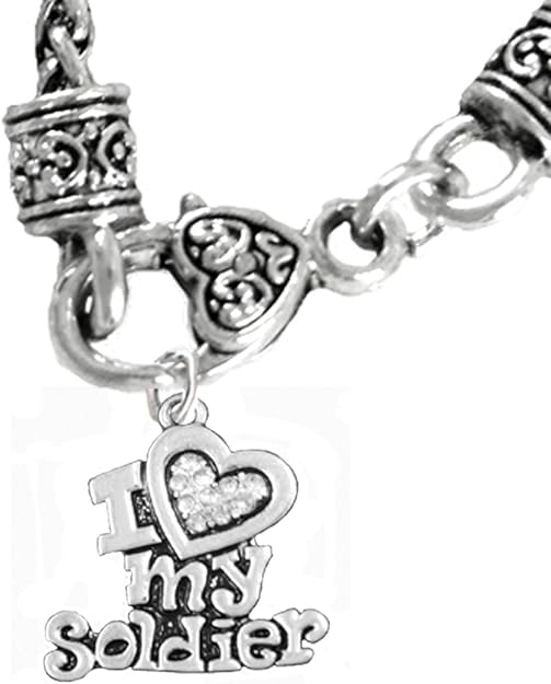 Army, I Love My Soldier, Necklace Hypoallergenic, Safe-Nickel, Lead, Cadmium Free