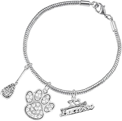 Lacrosse Jewelry, Orange Crystal Paw Jewelry, Hypoallergenic Safe-Nickel, Lead and Cadmium Free!