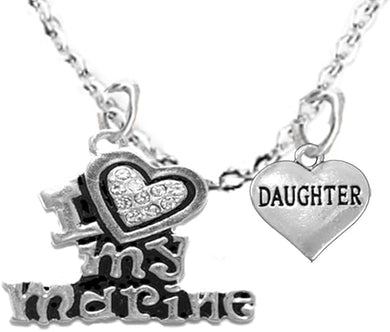 Marine Daughter, Adult Adjustable Necklace, Hypoallergenic, Safe-Nickel, Lead, Free