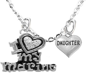Marine Daughter, Adult Adjustable Necklace, Hypoallergenic, Safe-Nickel, Lead, Free