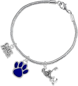 Blue Paw Cheer 3 Charm Bracelet Safe-Hypoallergenic, Nickel, Lead and Cadmium Free