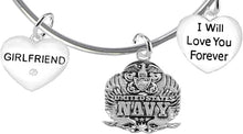 Girlfriend, I Will Love You Forever, Navy Hypoallergenic, Safe-Nickel Free, No Poisonous Lead Or Cadmium