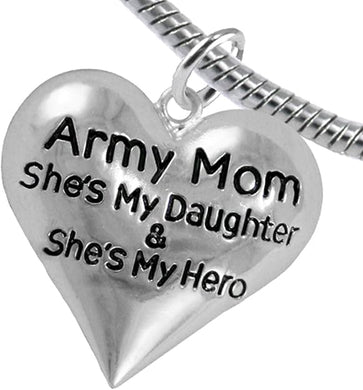 Army, Enlisted Daughter, My Daughter is My Hero Bracelet, Hypoallergenic, Safe-Nickel, Lead, Cadmium Free