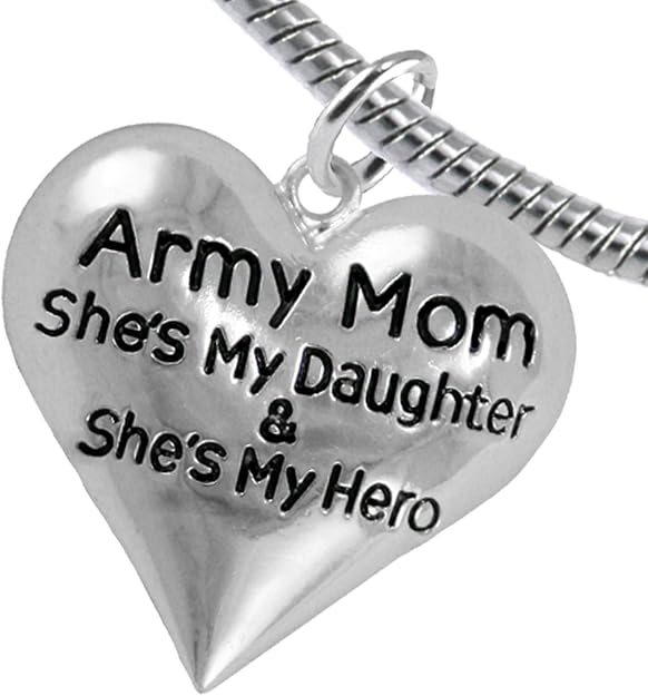 Army, Enlisted Daughter, My Daughter is My Hero Bracelet, Hypoallergenic, Safe-Nickel, Lead, Cadmium Free