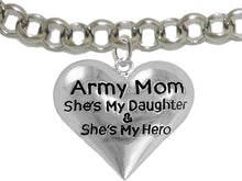 Army, Enlisted Daughter, My Daughter is My Hero Bracelet, Adjustable Hypoallergenic, Safe-Nickel, Lead, Cadmium Free