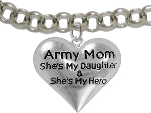 Army, Enlisted Daughter, My Daughter is My Hero Bracelet, Adjustable Hypoallergenic, Safe-Nickel, Lead, Cadmium Free