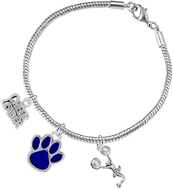 Paw Crystal Cheer 3 Charm Bracelet Safe-Hypoallergenic, Nickel, Lead and Cadmium Free