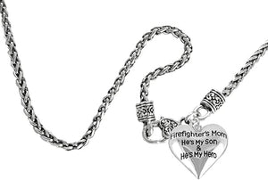 Firefighter, My Son is My Hero Chain Necklace, Hypoallergenic, Safe-Nickel, Lead, Cadmium Free