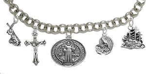 Saint Benedict Crucifix-Mary with Christ Child, Prayer, Calvary, Protect Me from Harm, from Evil, from The Devil. Nickle, Lead Cadmium Free