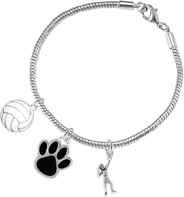 Black Paw Volleyball, Adjustable, Safe-Hypoallergenic, Nickel, Lead and Cadmium Free