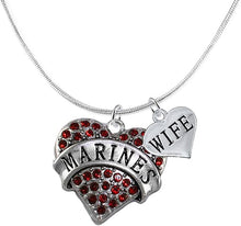 Marine Wife Heart Necklace, Adjustable, Hypoallergenic, Will NOT Irritate Anyone with Sensitive Skin. Safe- Nickel, Lead and Cadmium Free