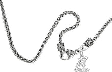Navy, I Love My Sailor, Wheat Chain Necklace Hypoallergenic, Safe-Nickel, Lead, Cadmium Free