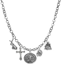 Saint Benedict Crucifix-Mary with Christ Child, Prayer, Calvary, Protect Me from Harm, from Evil, from The Devil. Nickle, Lead Cadmium Free