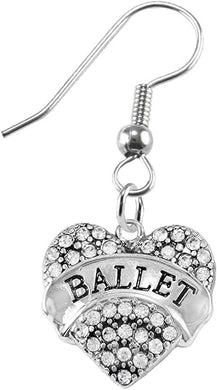 Ballet Crystal Heart Hypoallergenic Earring. Nickle and Lead Free!