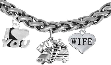 EMT, Wife Adjustable Necklace, Hypoallergenic, Safe-Nickel, Lead, Cadmium Free