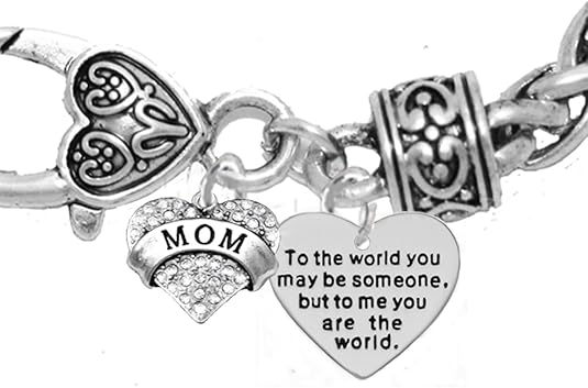 Mother's Day Jewelry, Mom, Jewelry, Grandma Jewelry Mom to The World You... Bracelet, Hypoallergenic, Safe-Nickel, Lead, Free