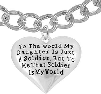 Army, Enlisted Daughter, My Daughter is My World, Hypoallergenic, Safe-Nickel, Lead, Free