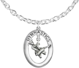 Gymnast On Pommel Horse Necklace, Adjustable, Hypoallergenic, Nickel, Lead & Cadmium Free!