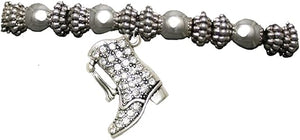 Drill Boot Crystal Bracelet, Safe-Nickel, Lead & Cadmium Free!